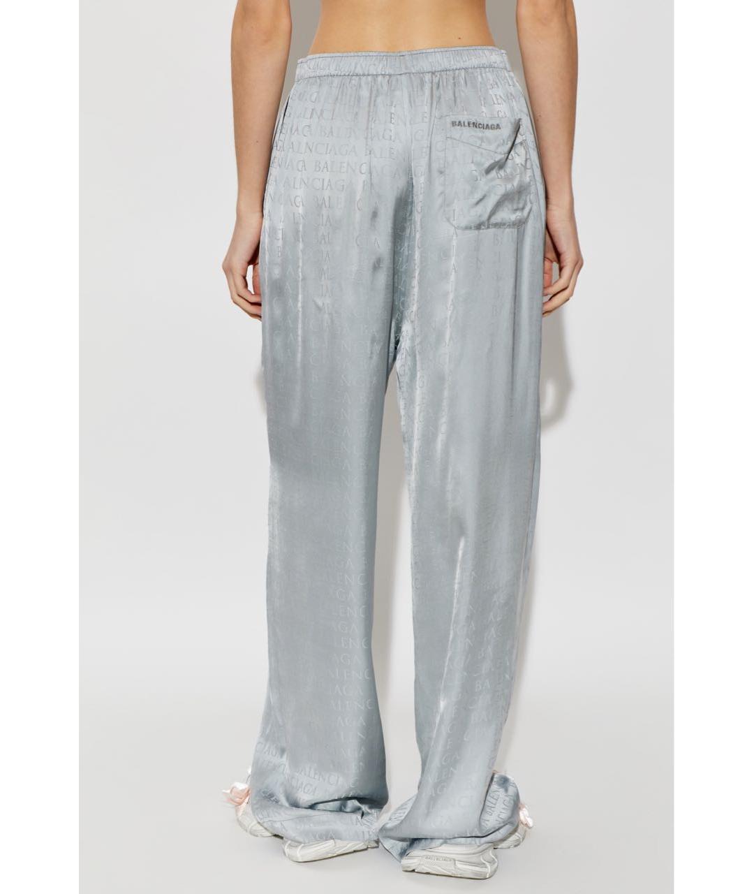 BALENCIAGA Серые вискозные брюки широкие, фото 5