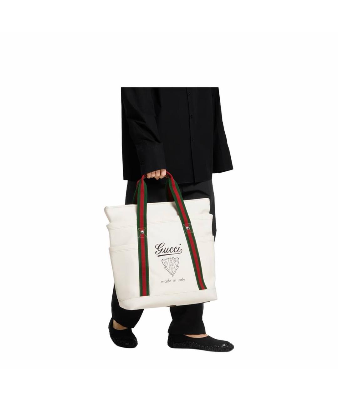 GUCCI Белая сумка тоут, фото 3