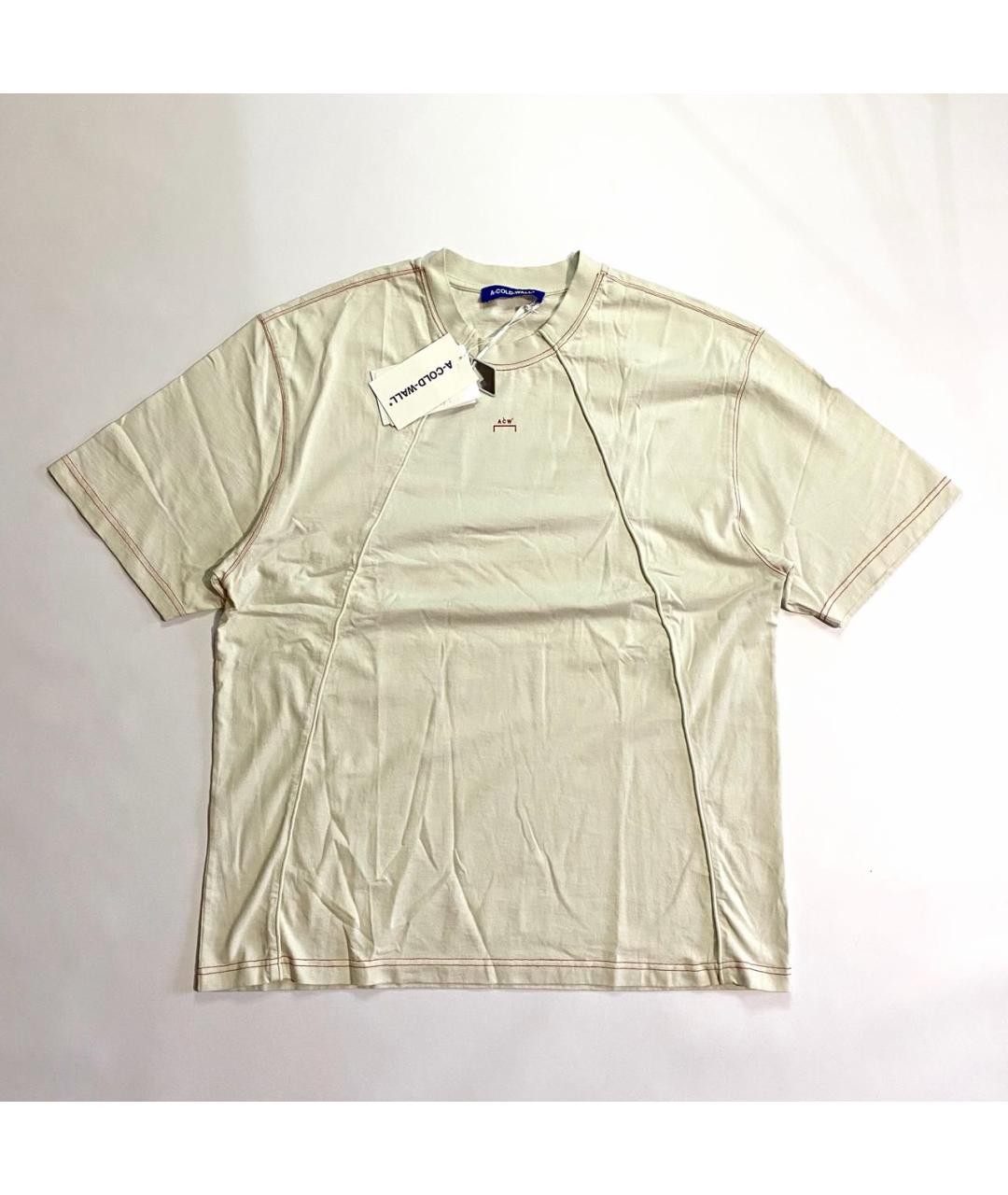 A-COLD-WALL* Бежевая хлопковая футболка, фото 5