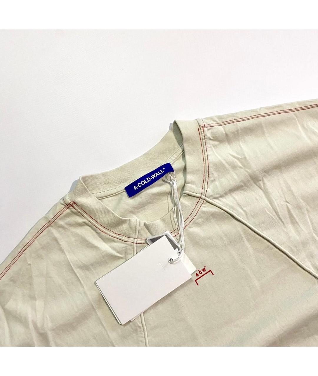 A-COLD-WALL* Бежевая хлопковая футболка, фото 4
