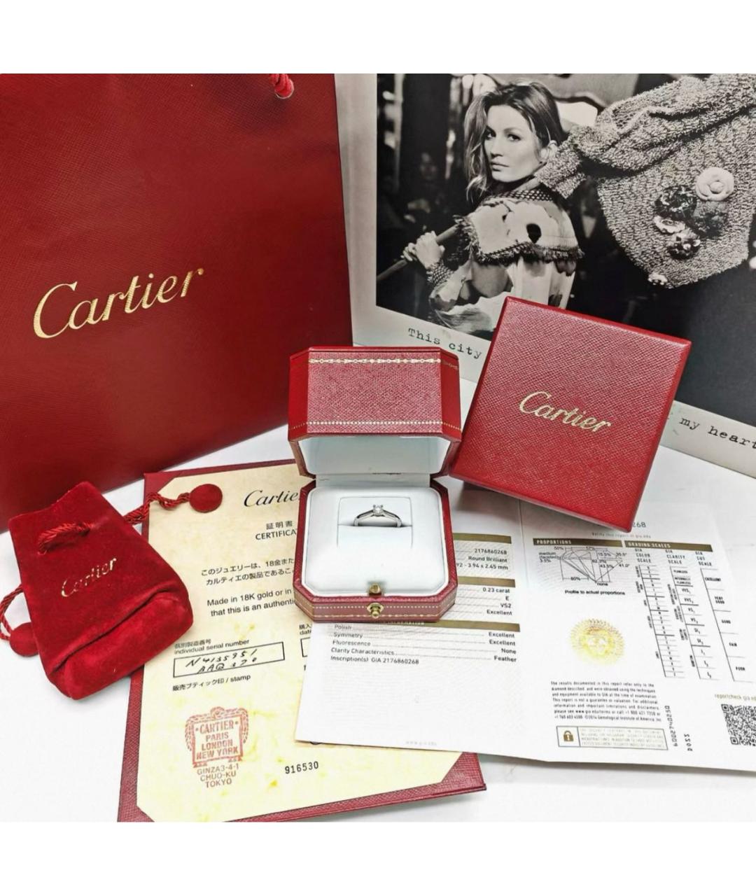 CARTIER Серебряное платиновое кольцо, фото 2