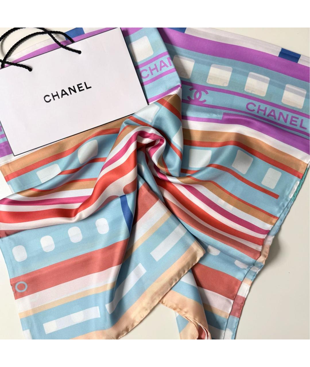 CHANEL Мульти шелковый платок, фото 7
