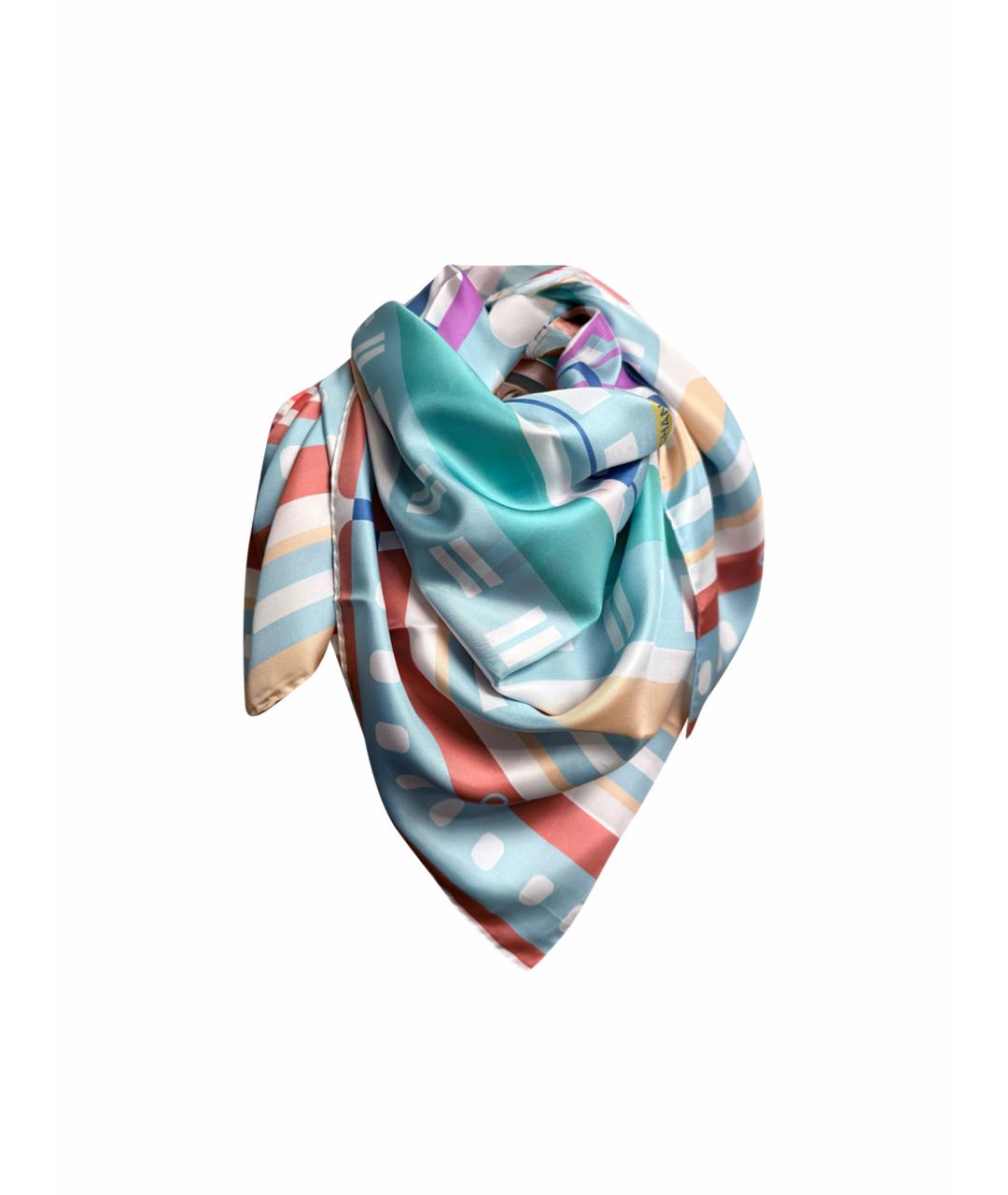 CHANEL Мульти шелковый платок, фото 1