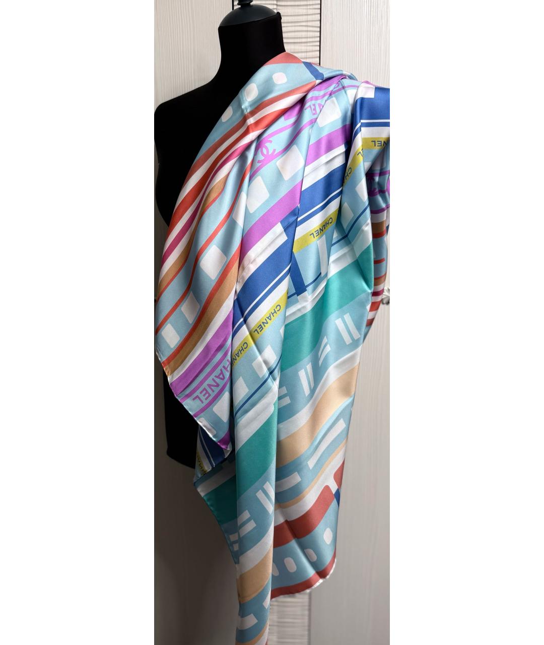 CHANEL Мульти шелковый платок, фото 4