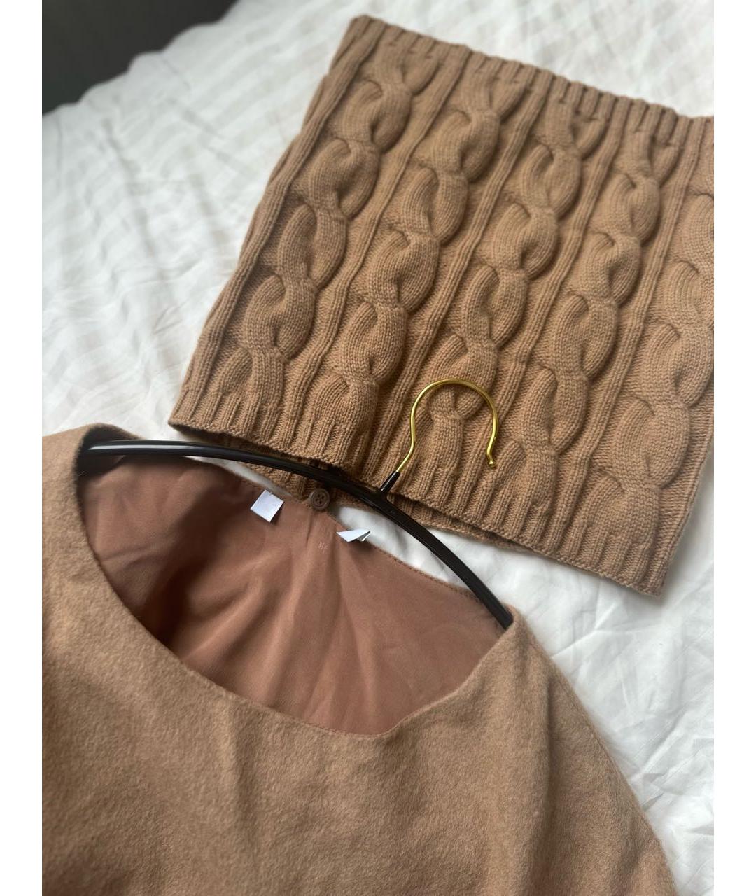 MAX MARA Бежевое шерстяное повседневное платье, фото 7