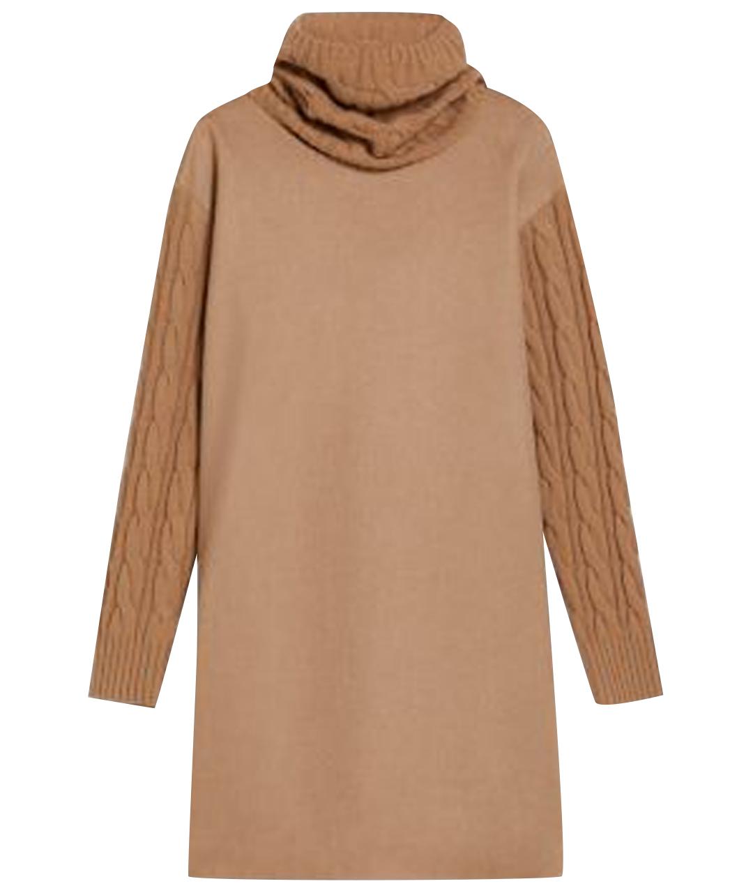 MAX MARA Бежевое шерстяное повседневное платье, фото 1