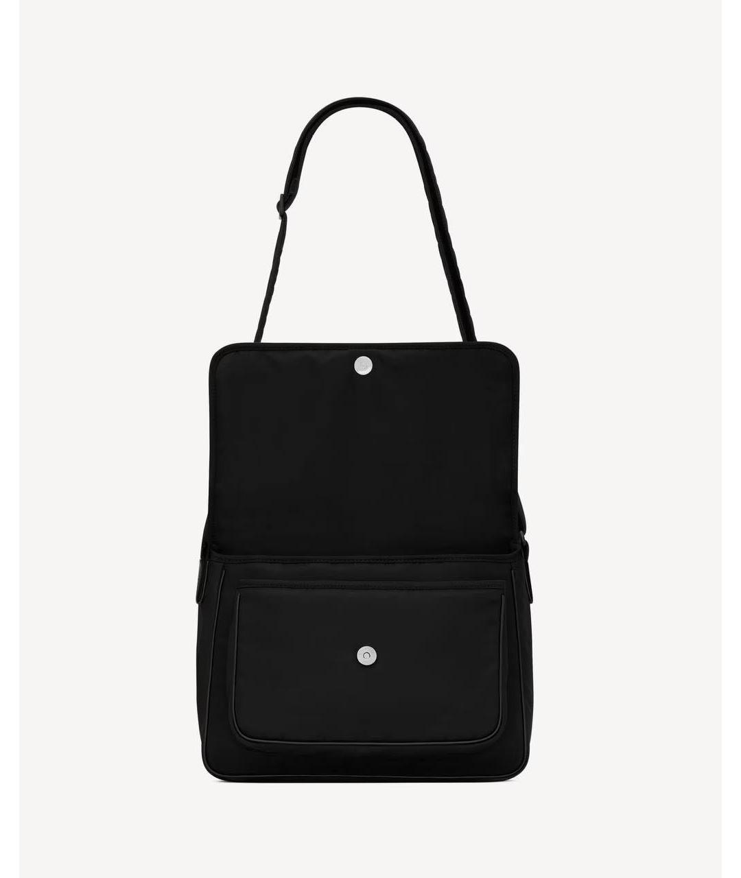 SAINT LAURENT Черная тканевая сумка на плечо, фото 5