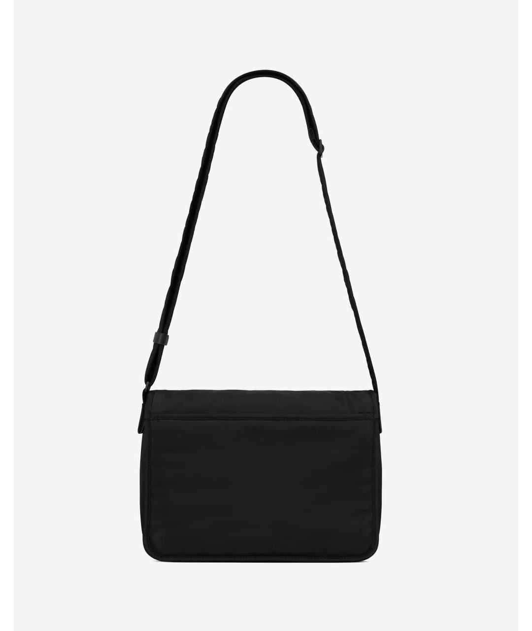 SAINT LAURENT Черная тканевая сумка на плечо, фото 2