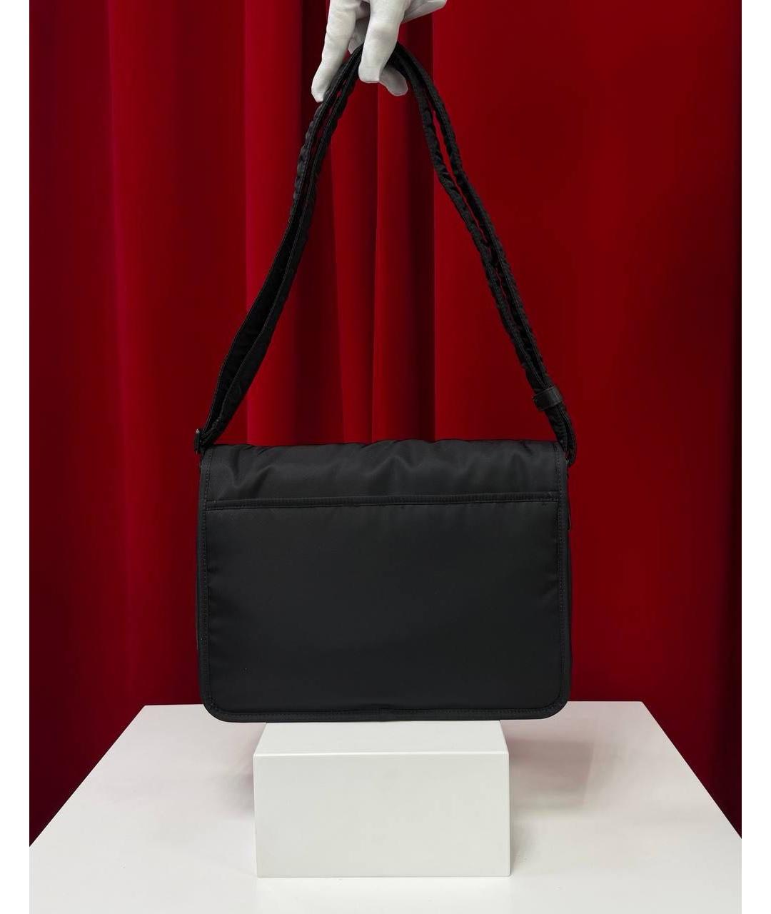 SAINT LAURENT Черная тканевая сумка на плечо, фото 8