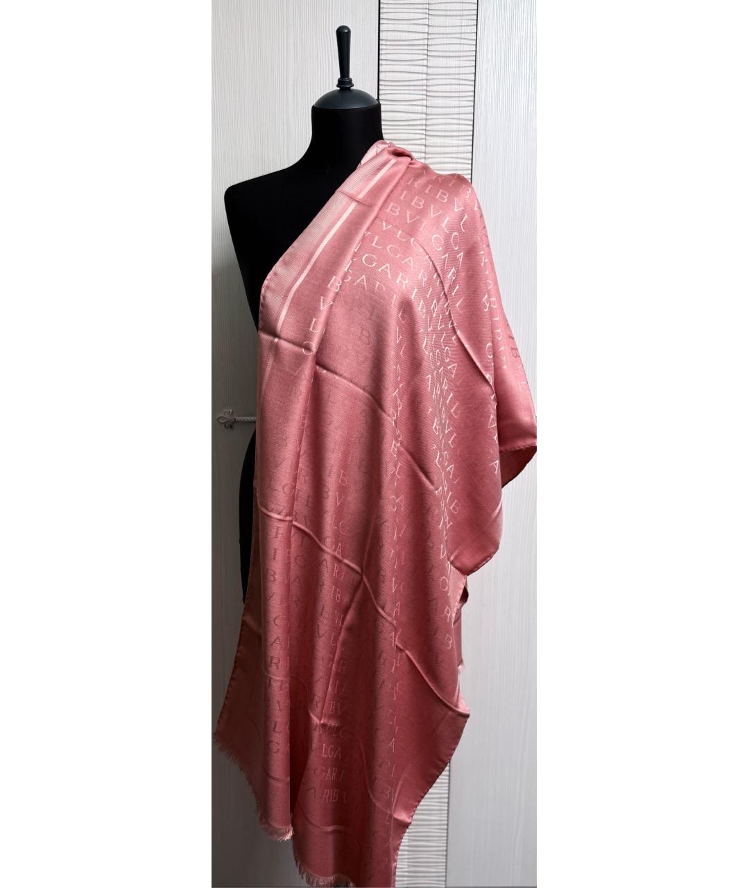 BVLGARI Коралловый шерстяной шарф, фото 3