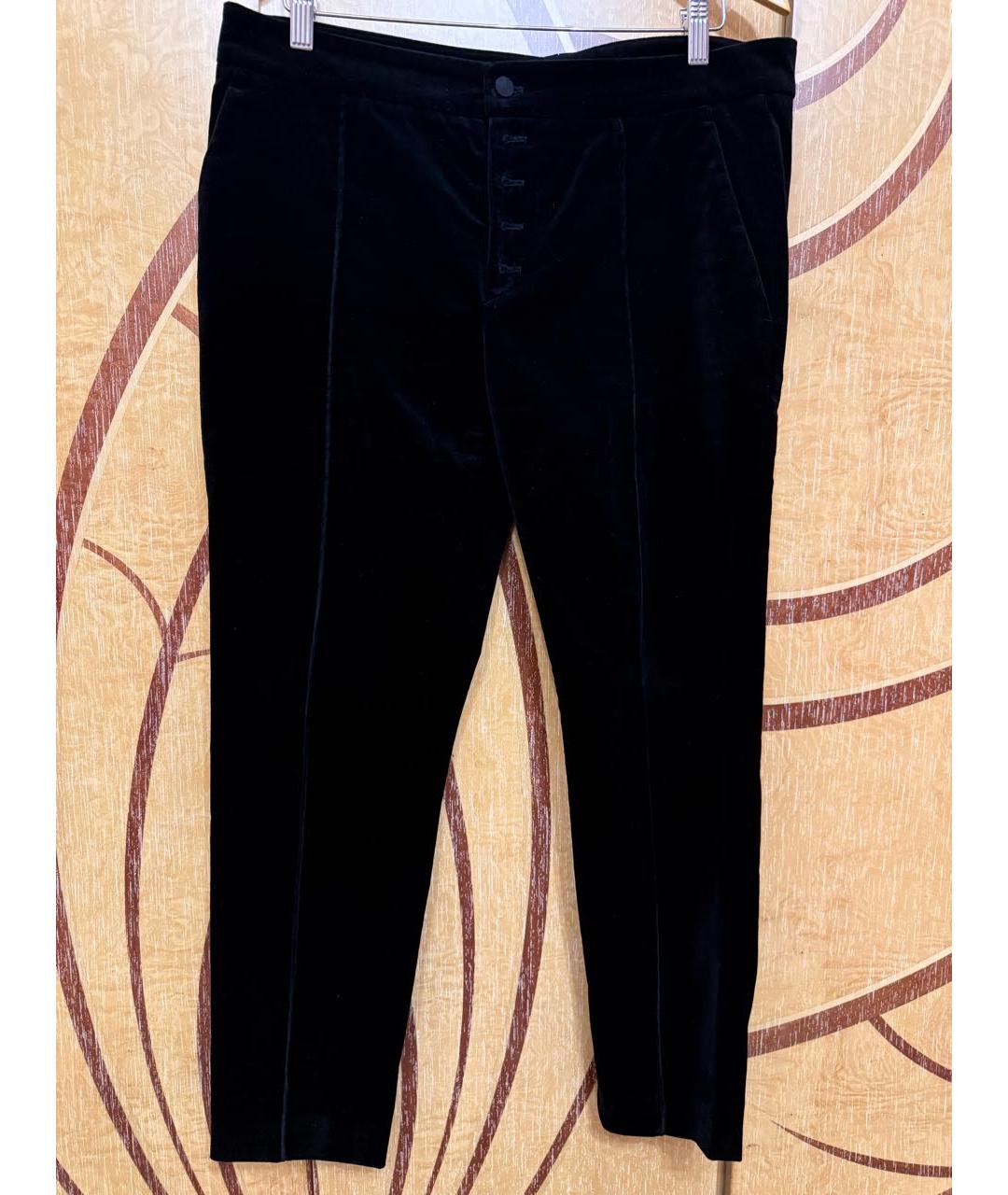 RED VALENTINO Черные бархатные прямые брюки, фото 5