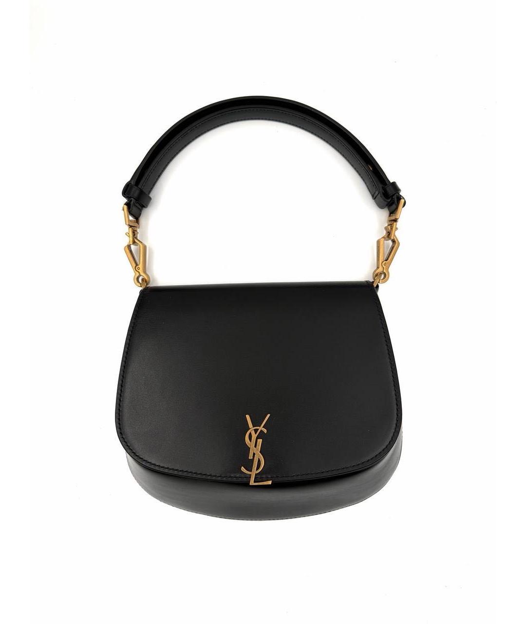 SAINT LAURENT Черная кожаная сумка через плечо, фото 1