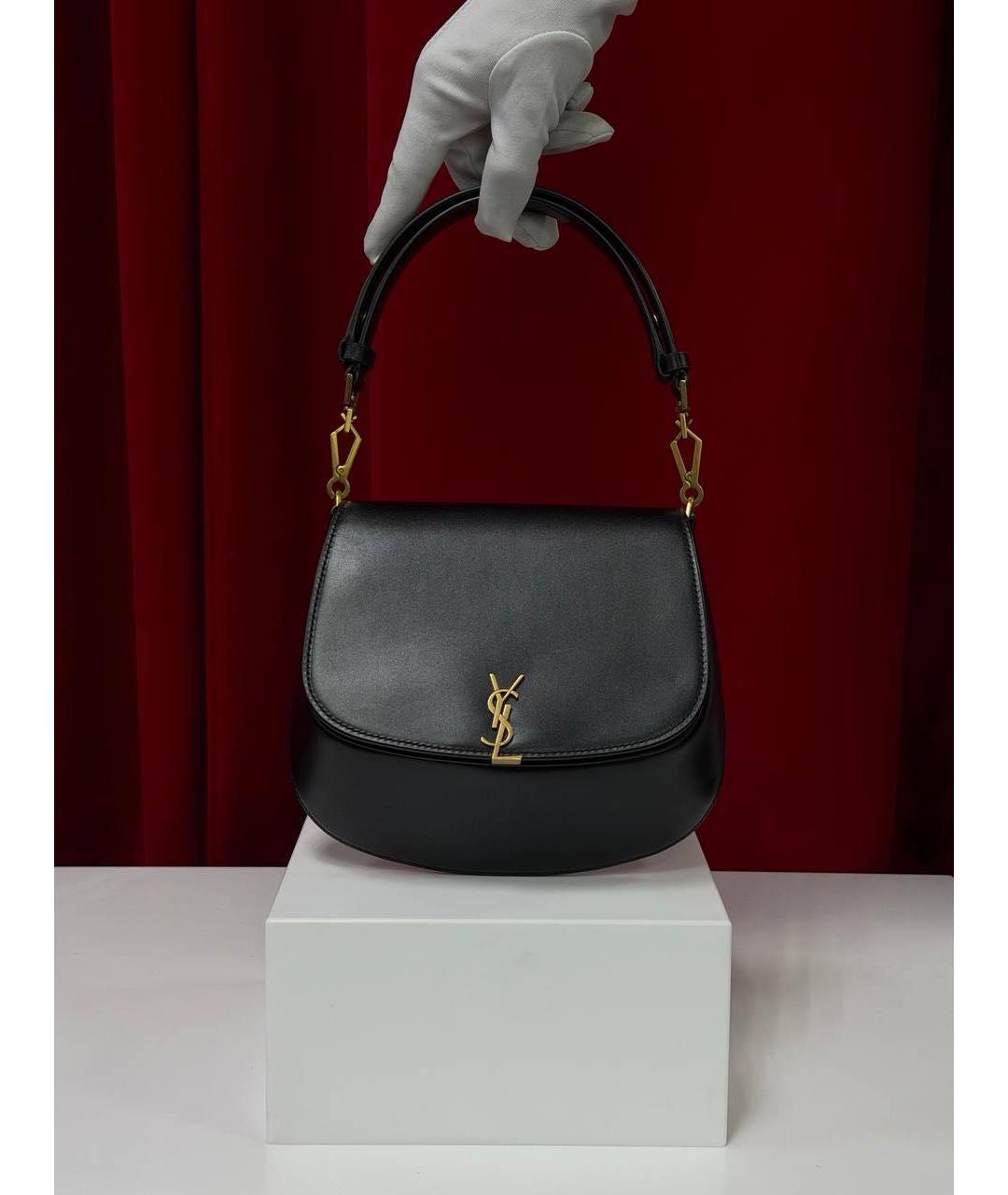 SAINT LAURENT Черная кожаная сумка через плечо, фото 7