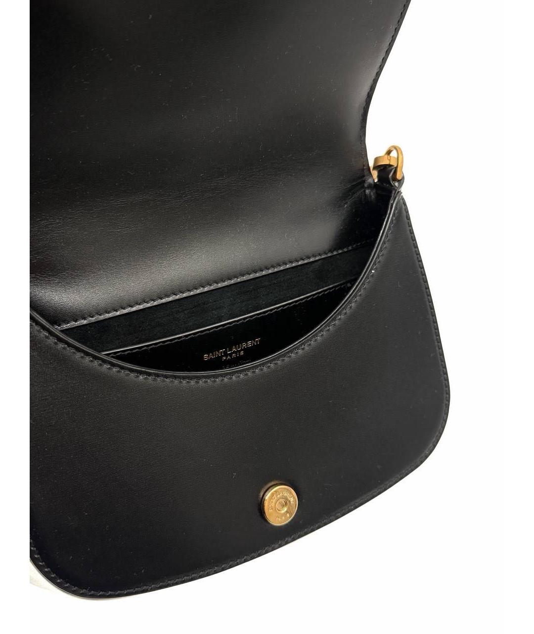 SAINT LAURENT Черная кожаная сумка через плечо, фото 4
