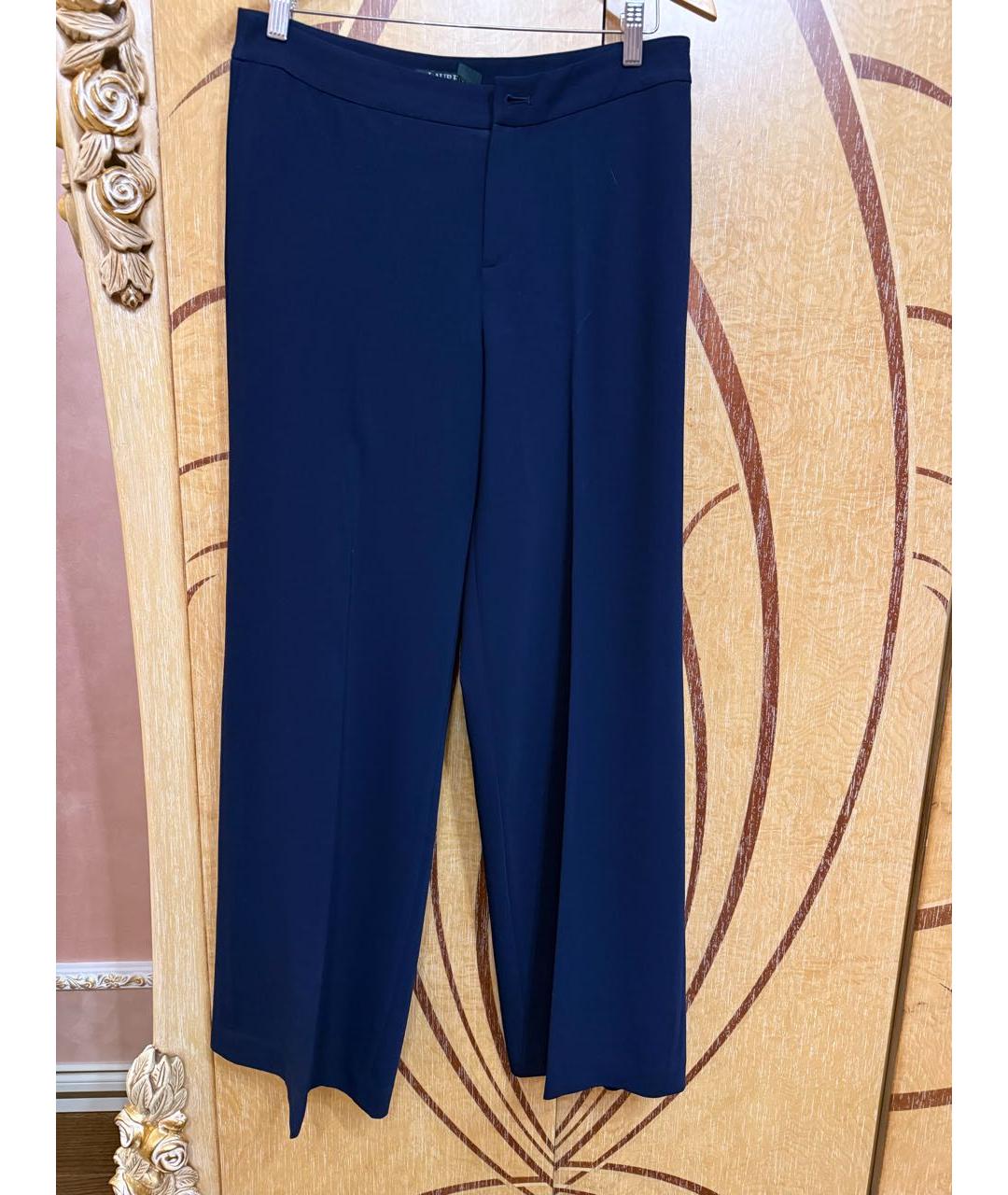 RALPH LAUREN Темно-синие шелковые брюки широкие, фото 5