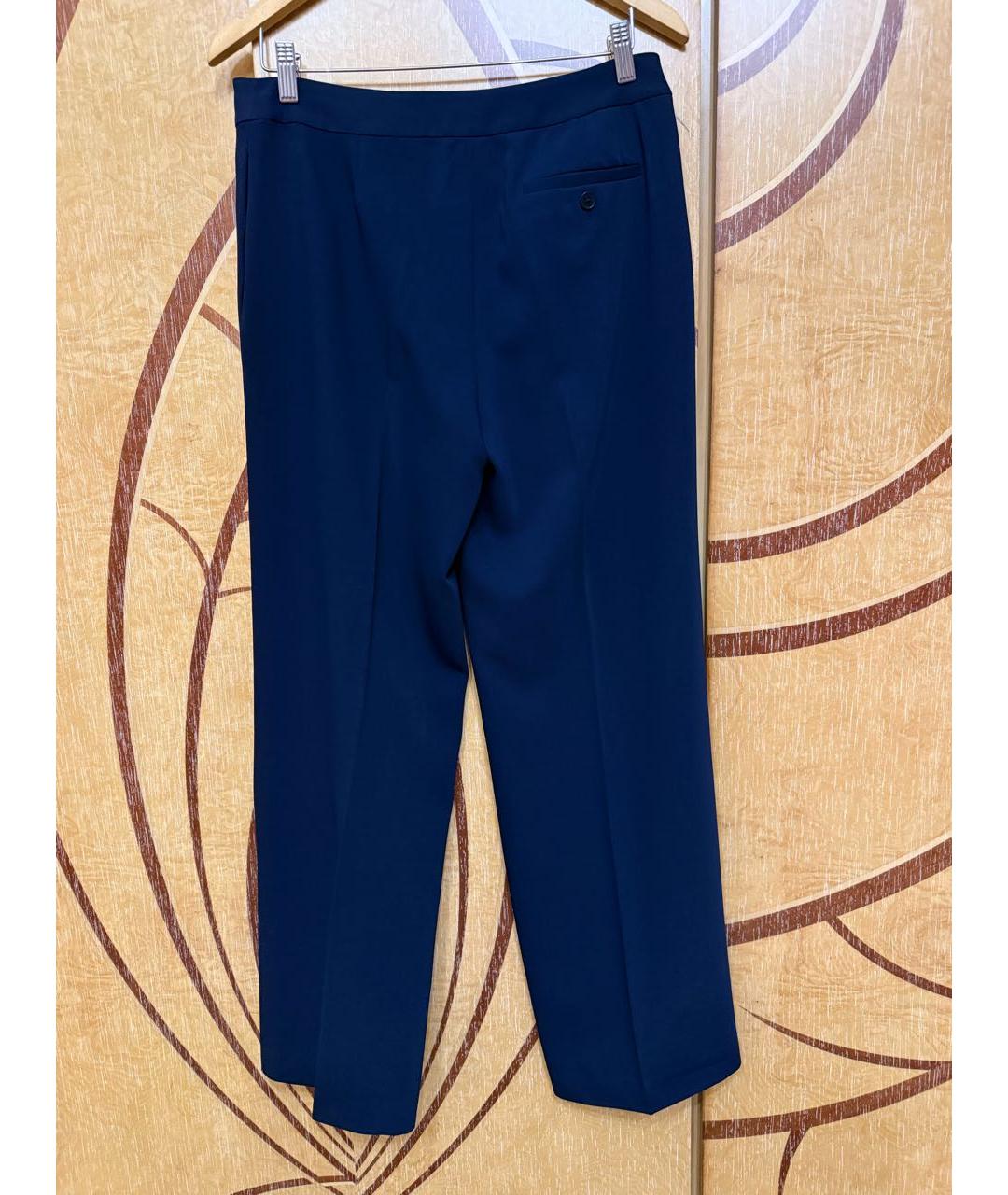 RALPH LAUREN Темно-синие шелковые брюки широкие, фото 2