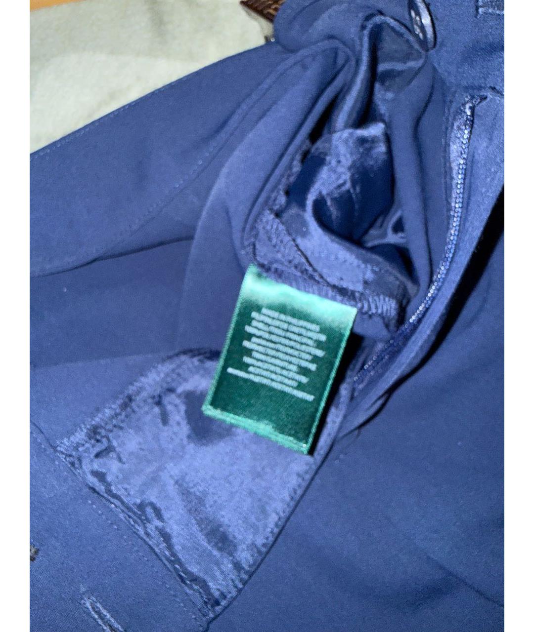 RALPH LAUREN Темно-синие шелковые брюки широкие, фото 4