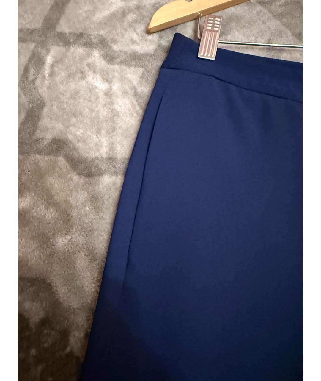 RALPH LAUREN Темно-синие шелковые брюки широкие, фото 3