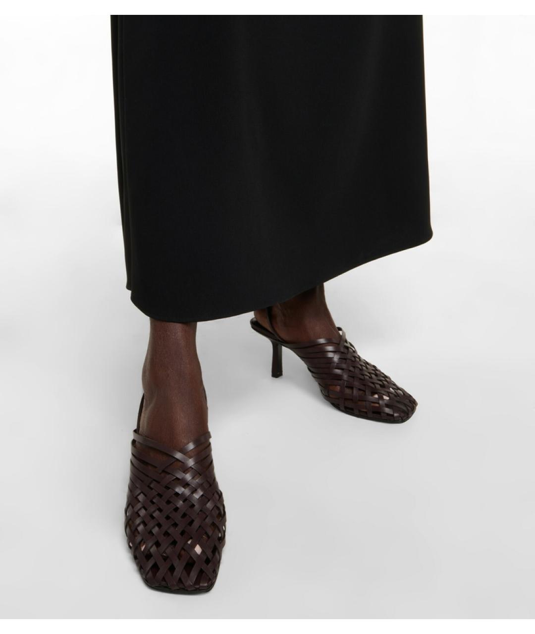 THE ROW Коричневые кожаные мюли, фото 7