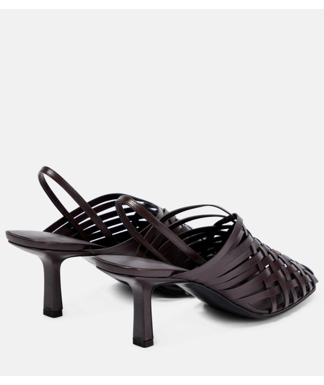 THE ROW Коричневые кожаные мюли, фото 6