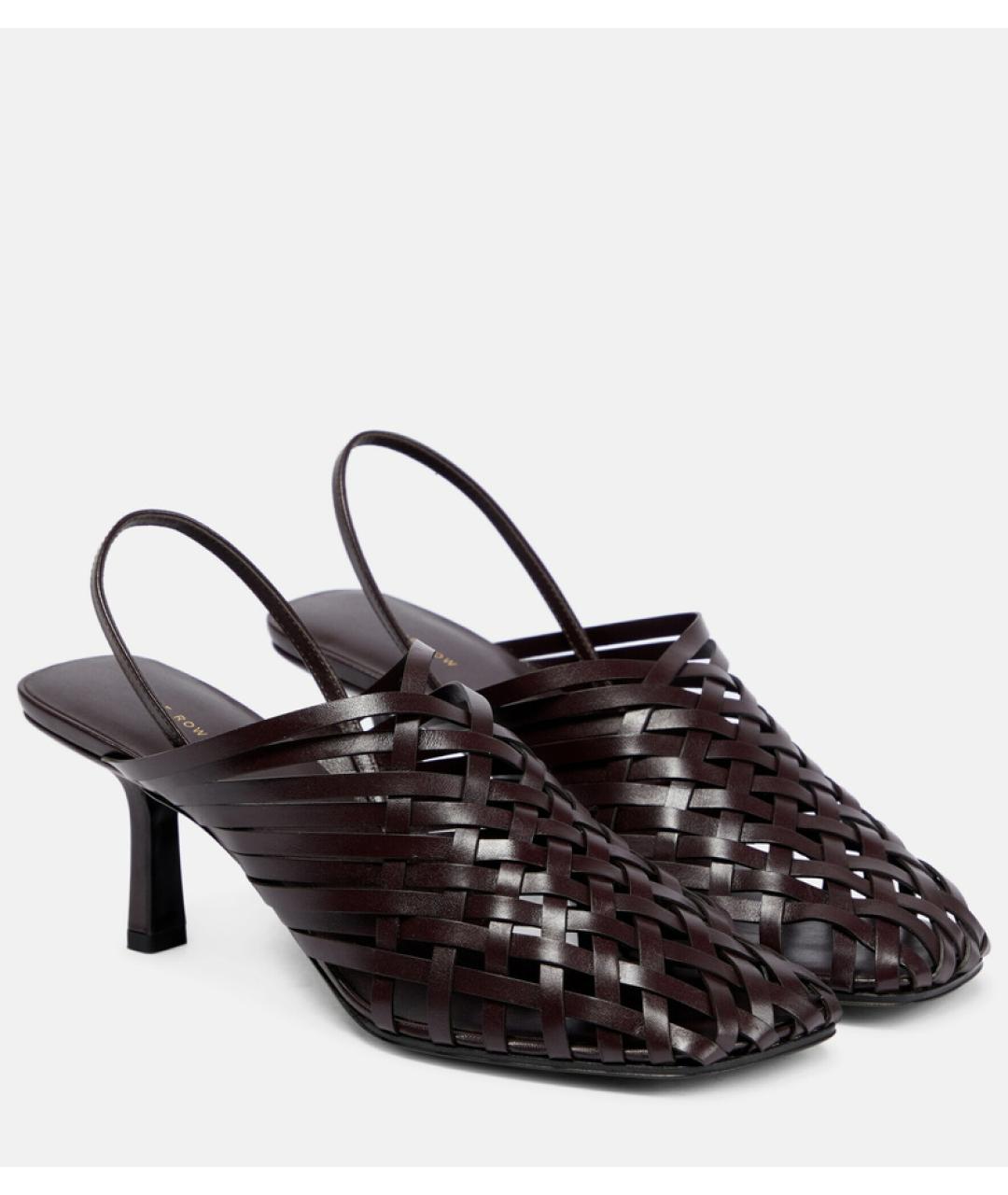 THE ROW Коричневые кожаные мюли, фото 4