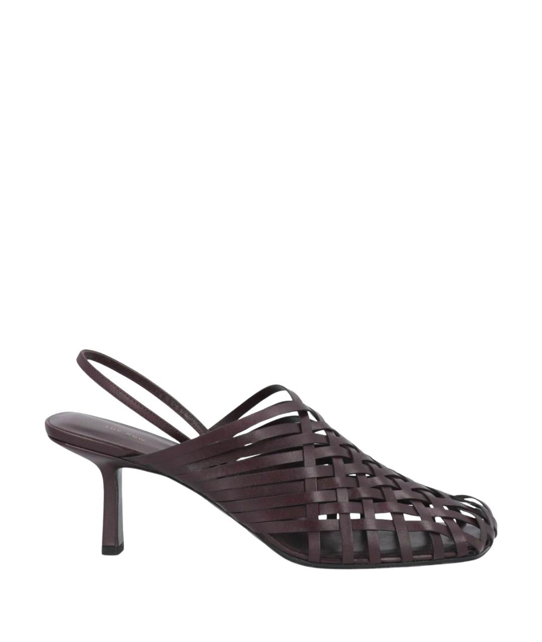 THE ROW Коричневые кожаные мюли, фото 1