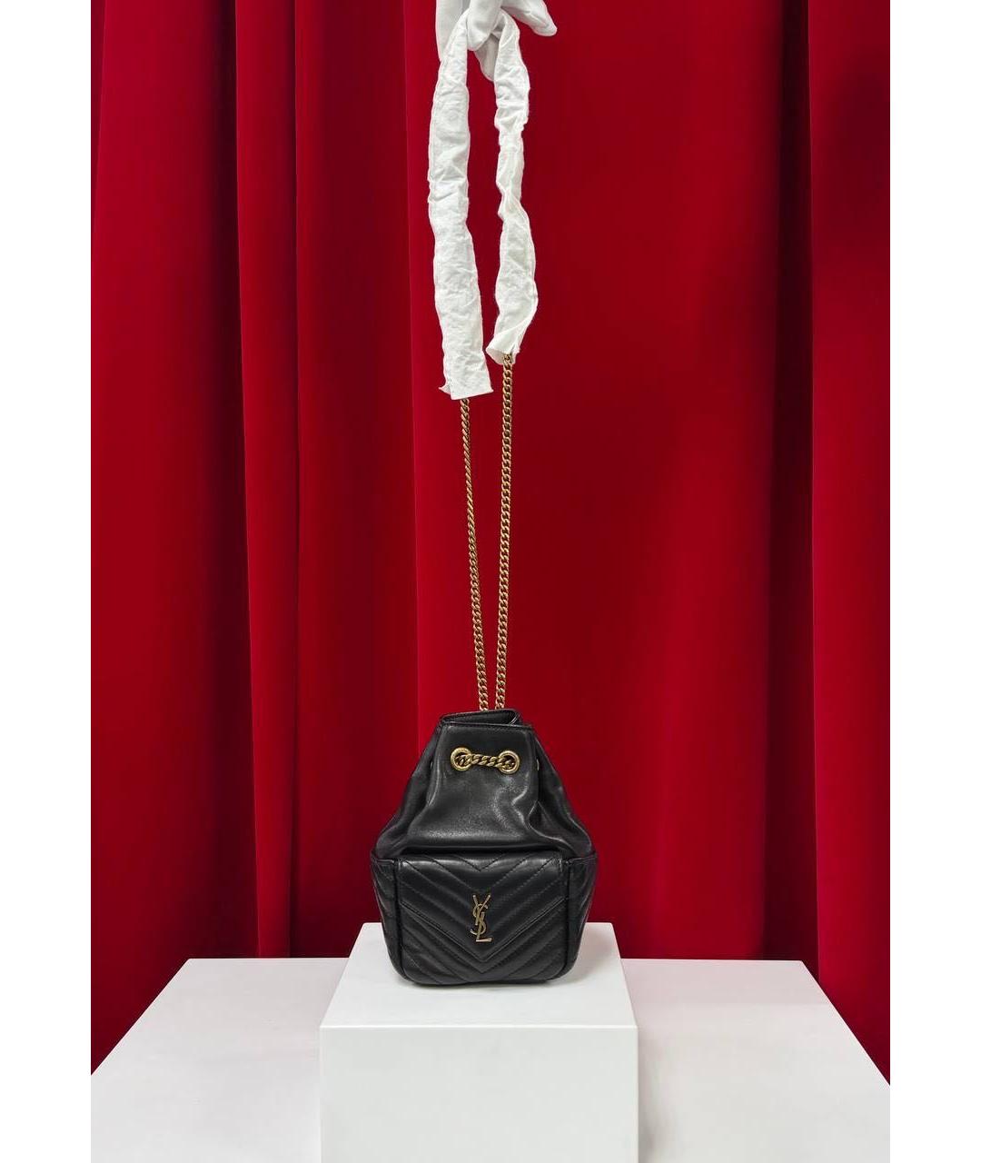 SAINT LAURENT Черная кожаная сумка через плечо, фото 7