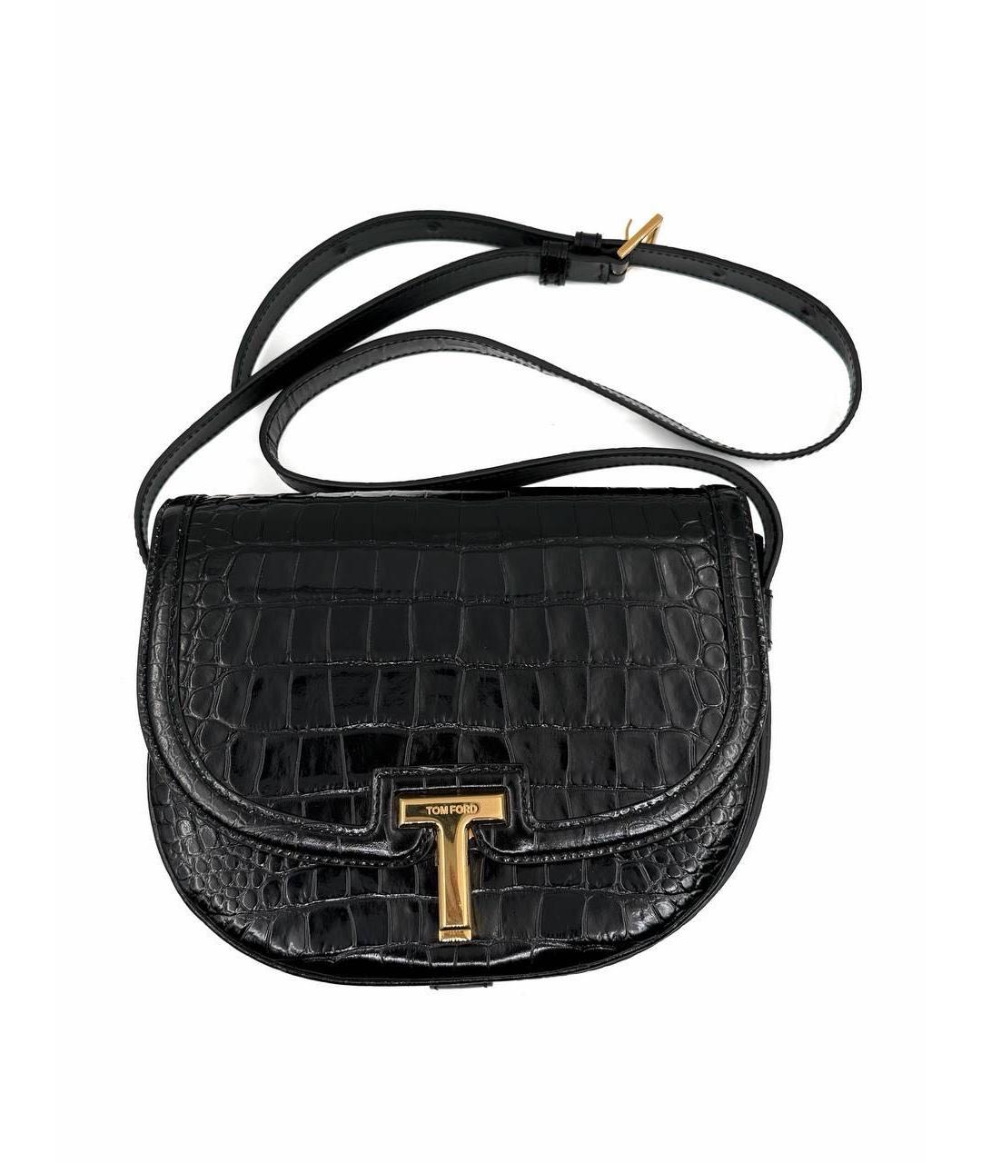 TOM FORD Черная кожаная сумка через плечо, фото 1