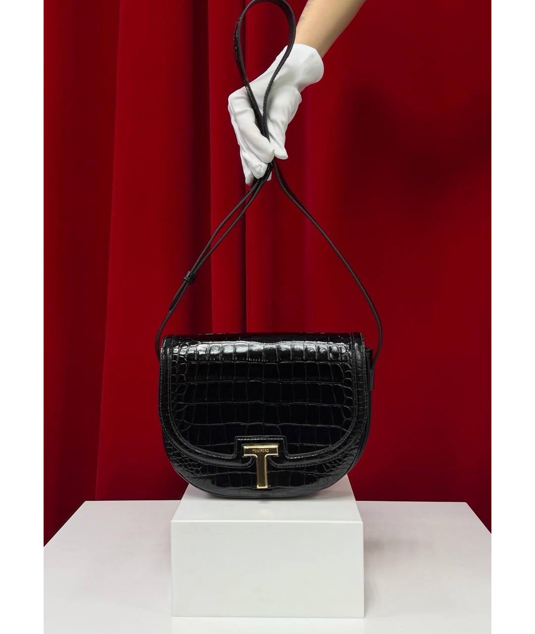 TOM FORD Черная кожаная сумка через плечо, фото 5