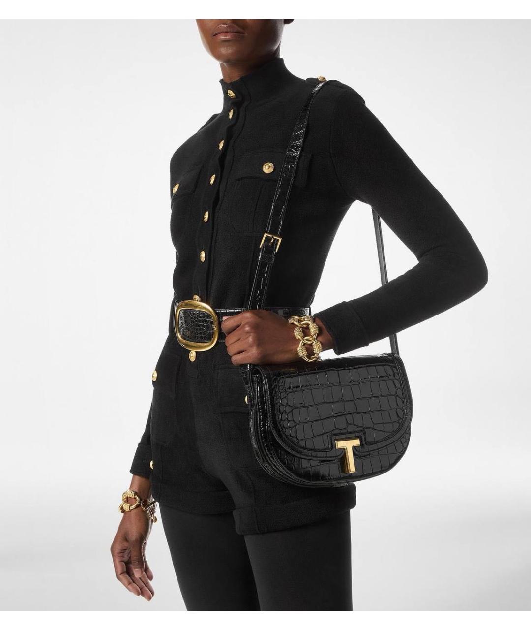 TOM FORD Черная кожаная сумка через плечо, фото 7