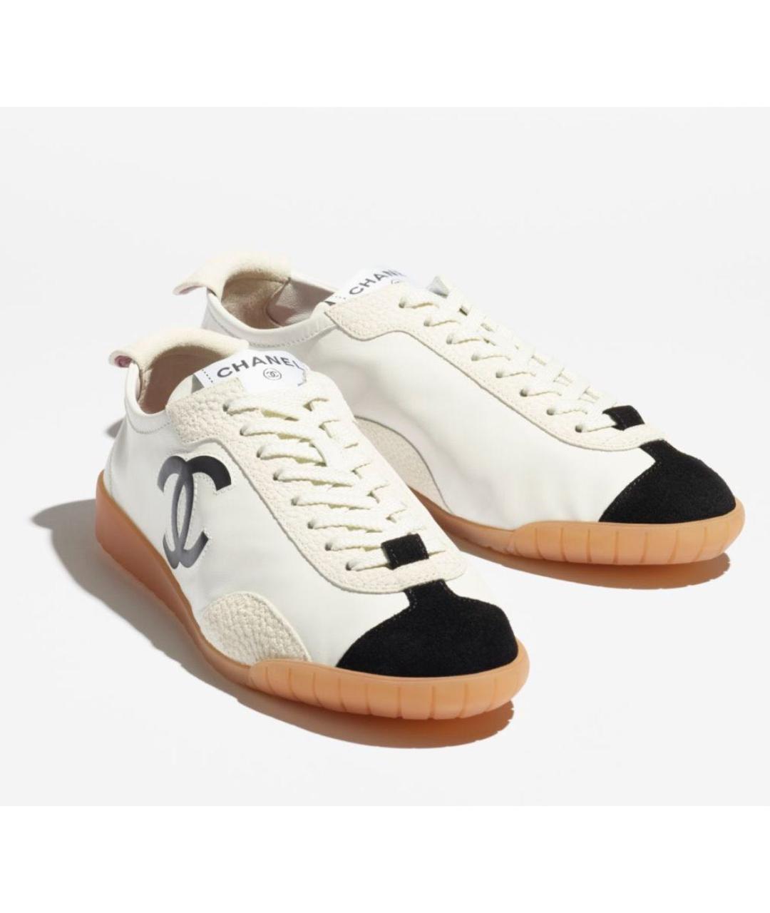 CHANEL Белые кожаные кеды, фото 2