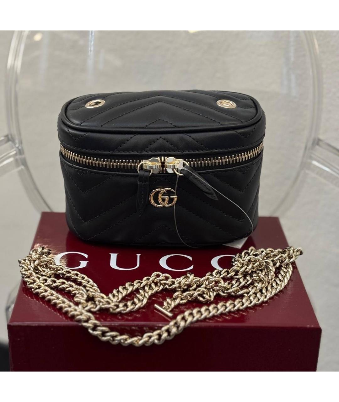 GUCCI Черная кожаная сумка через плечо, фото 3