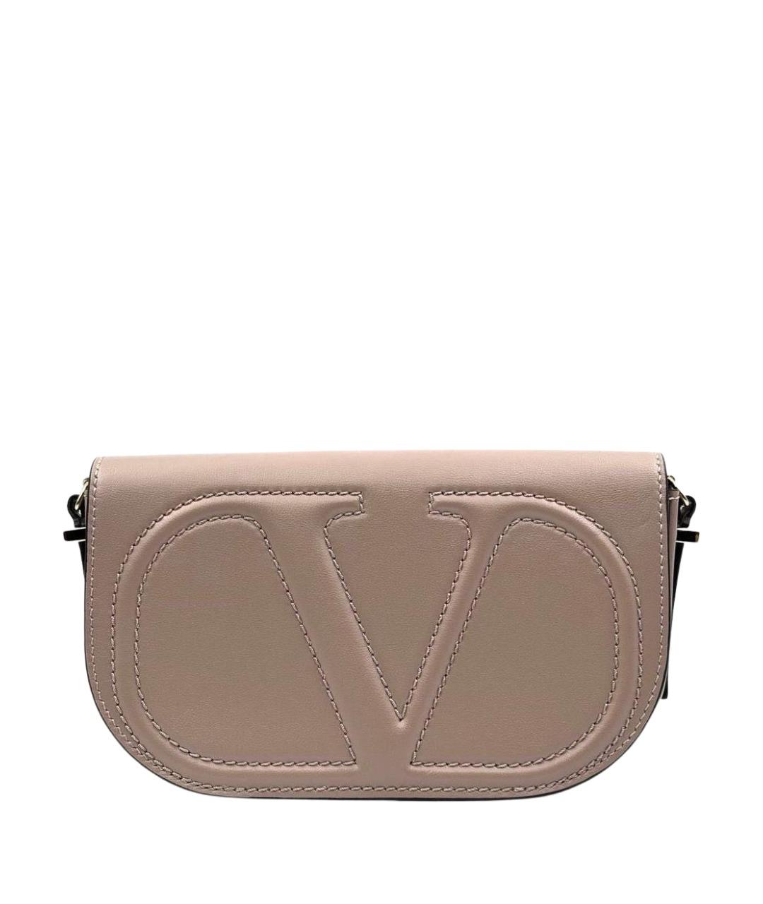 VALENTINO Бежевая кожаная сумка через плечо, фото 1