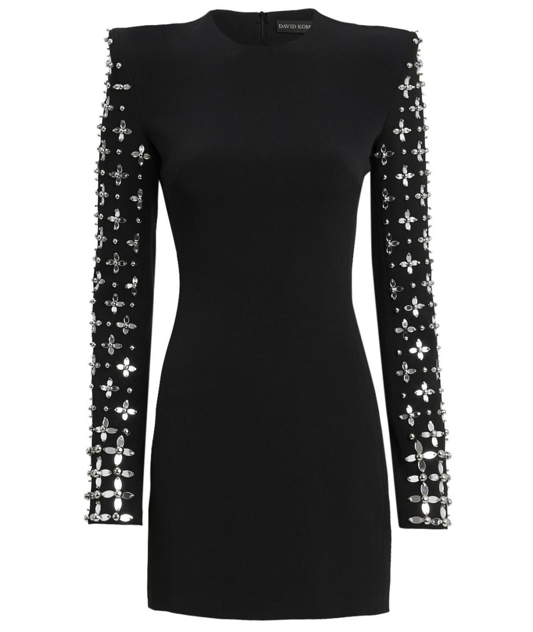 DAVID KOMA Черное вискозное коктейльное платье, фото 1