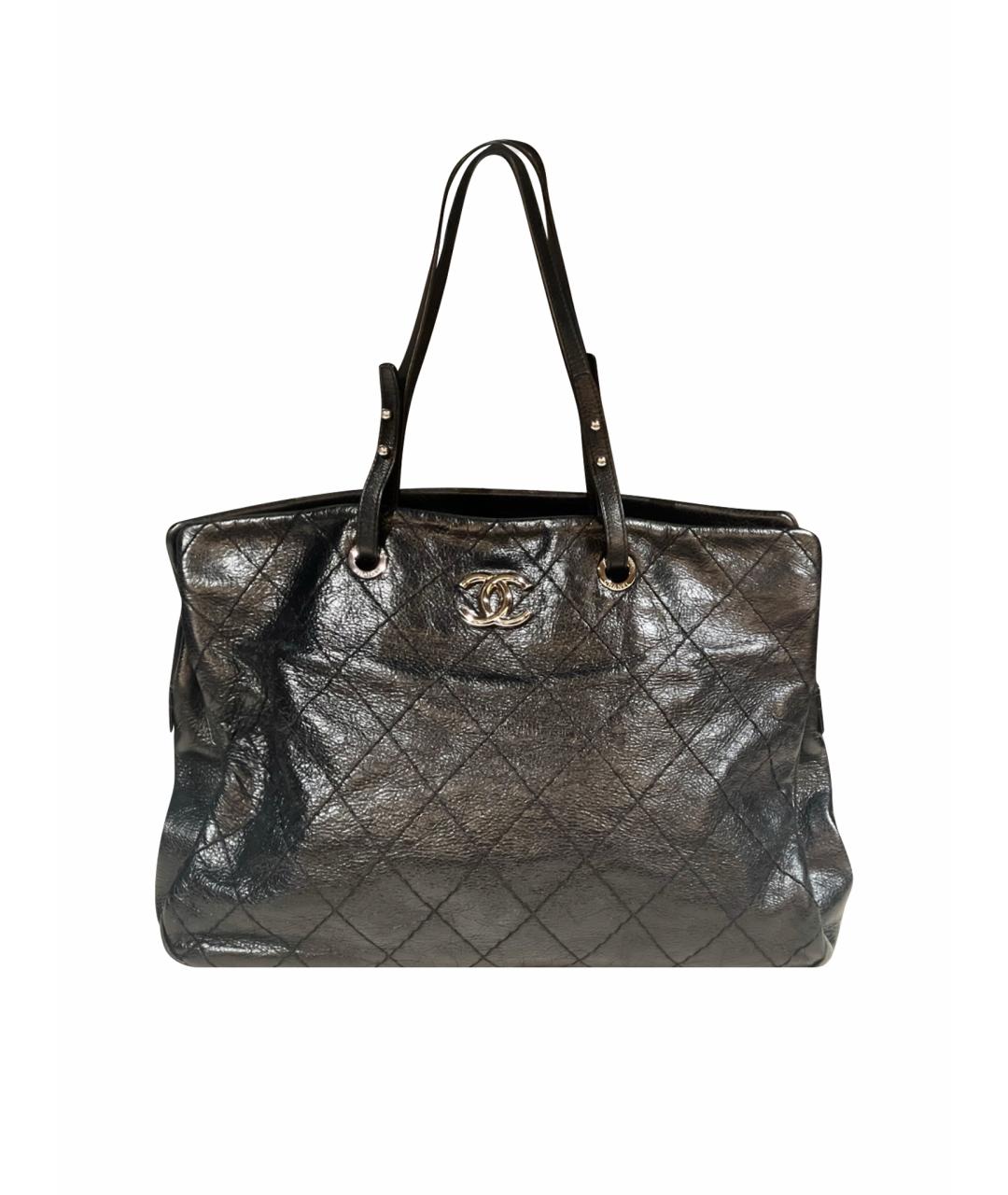 CHANEL Черная кожаная сумка тоут, фото 1