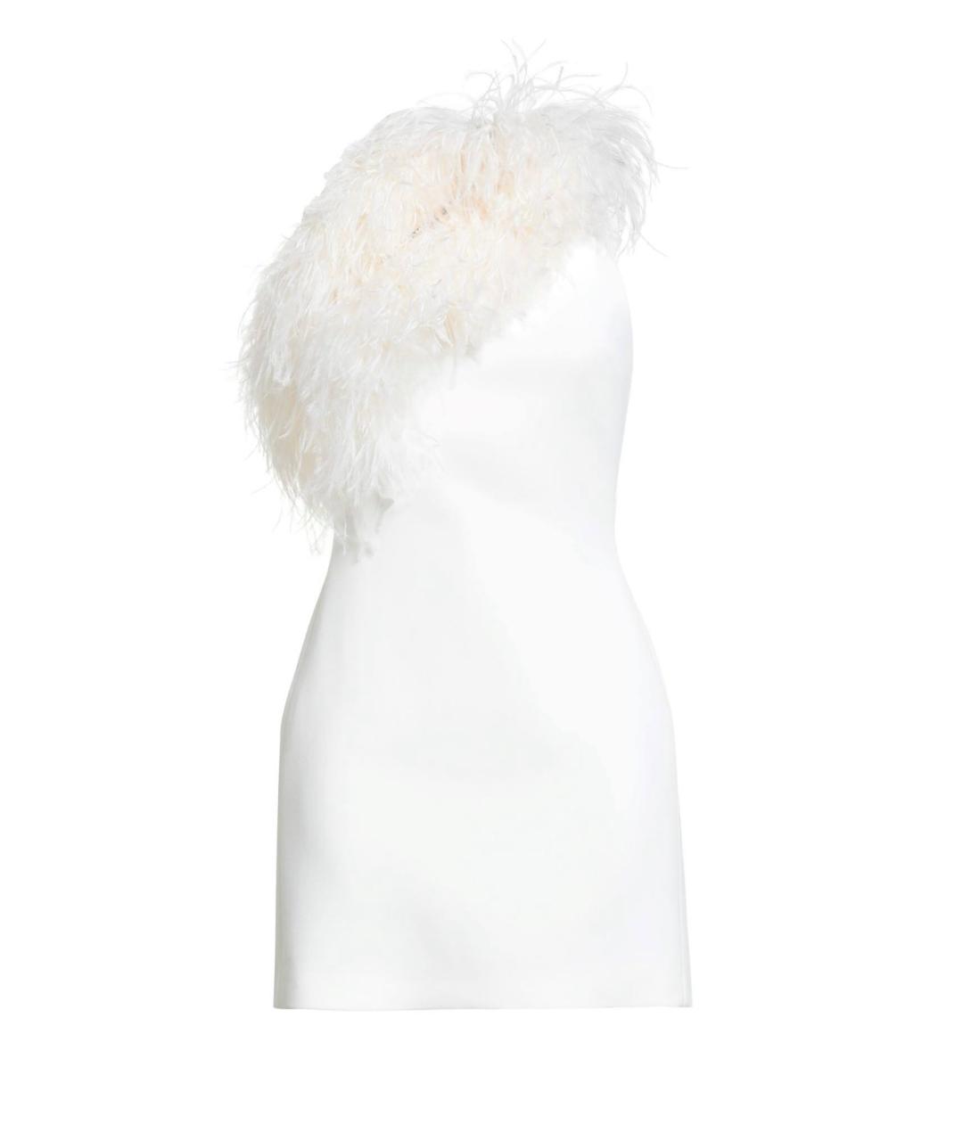 DAVID KOMA Белое вискозное коктейльное платье, фото 4