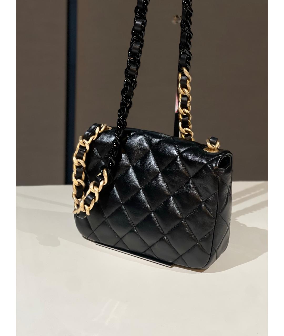 CHANEL Черная кожаная сумка через плечо, фото 4