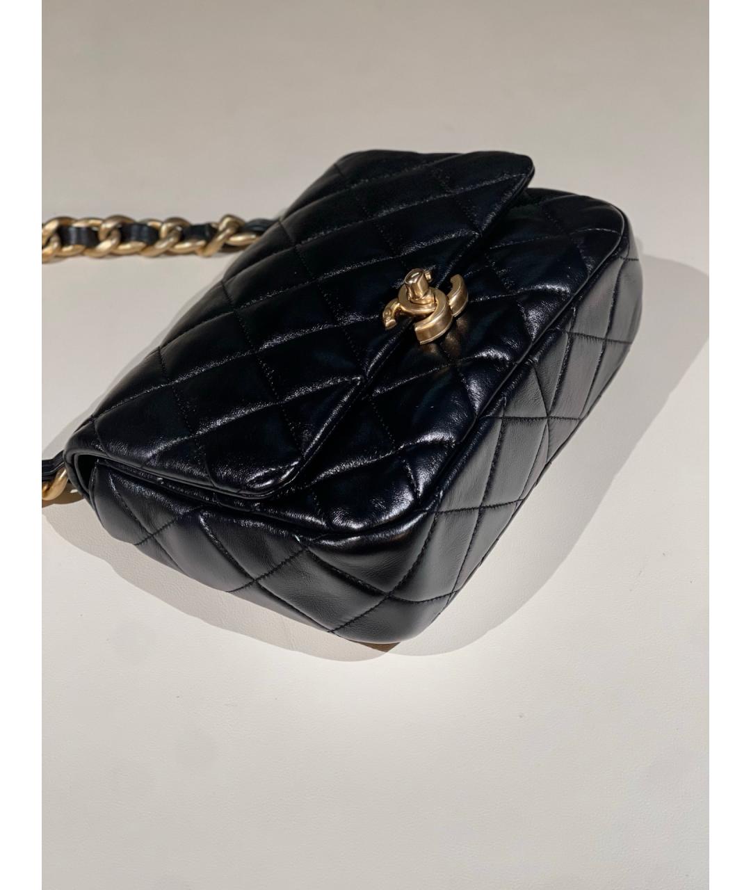 CHANEL Черная кожаная сумка через плечо, фото 5