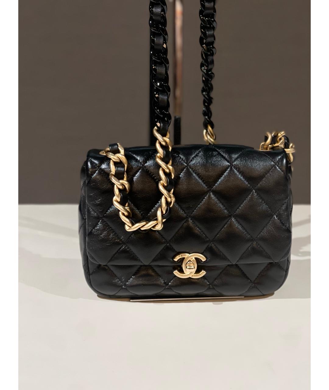 CHANEL Черная кожаная сумка через плечо, фото 3