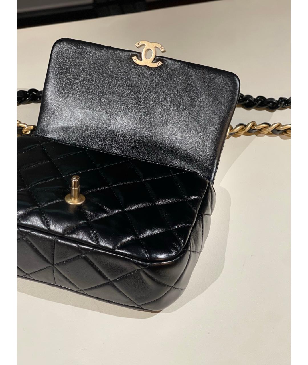 CHANEL Черная кожаная сумка через плечо, фото 6