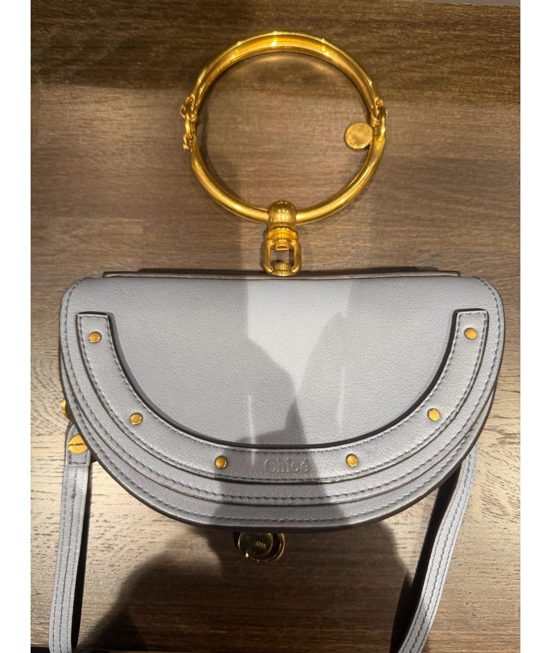 CHLOE Голубая кожаная сумка через плечо, фото 2