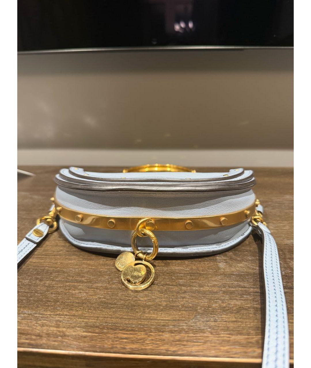 CHLOE Голубая кожаная сумка через плечо, фото 4