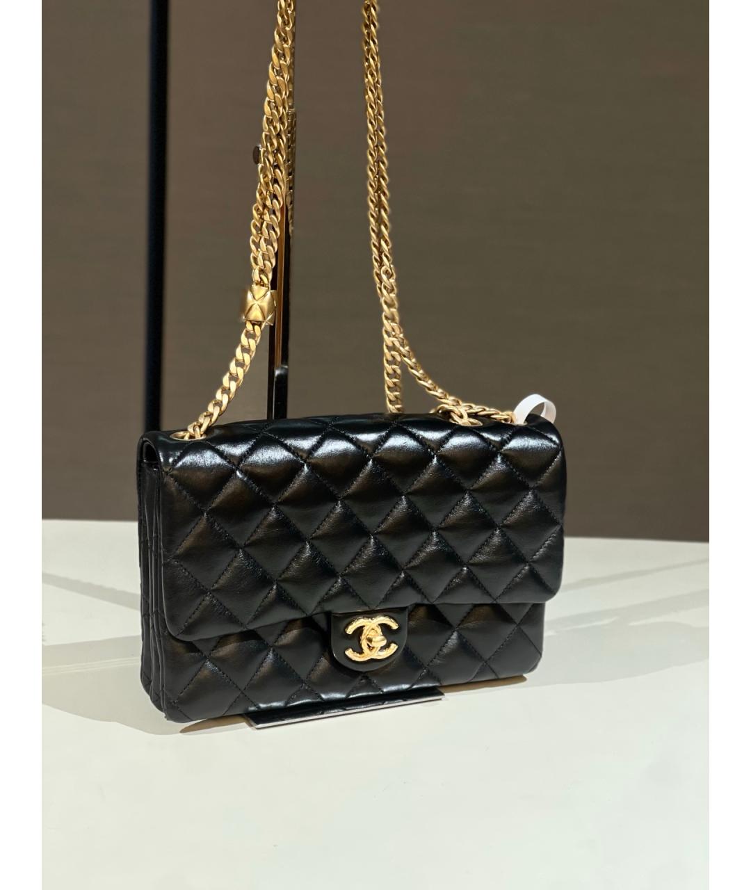 CHANEL Черная кожаная сумка через плечо, фото 3