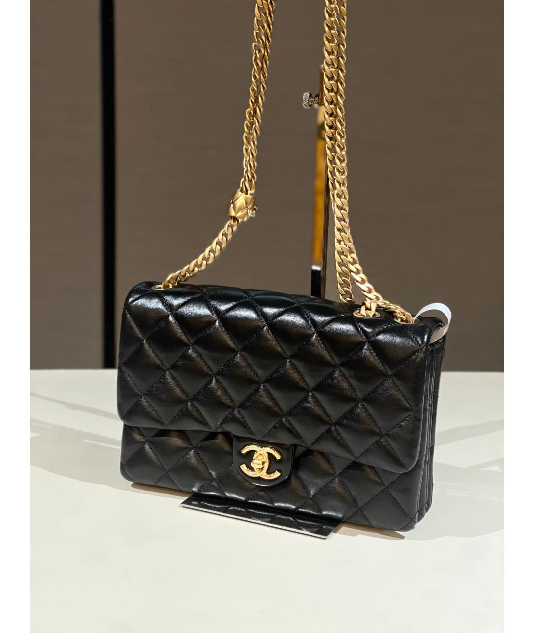 CHANEL Черная кожаная сумка через плечо, фото 7