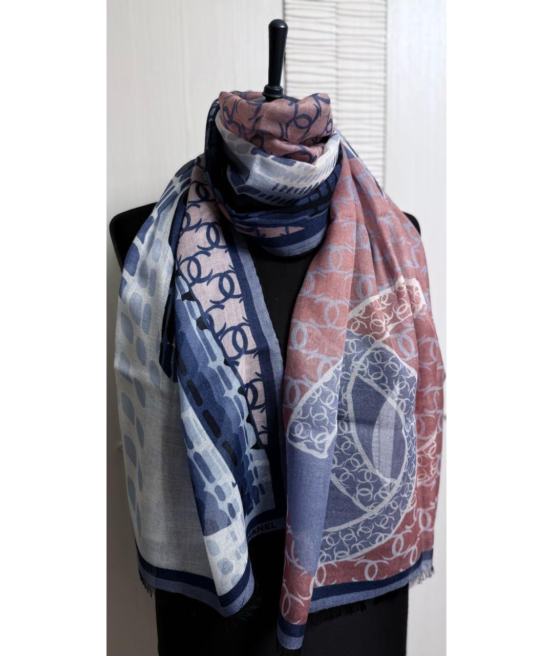 CHANEL Мульти кашемировый шарф, фото 8