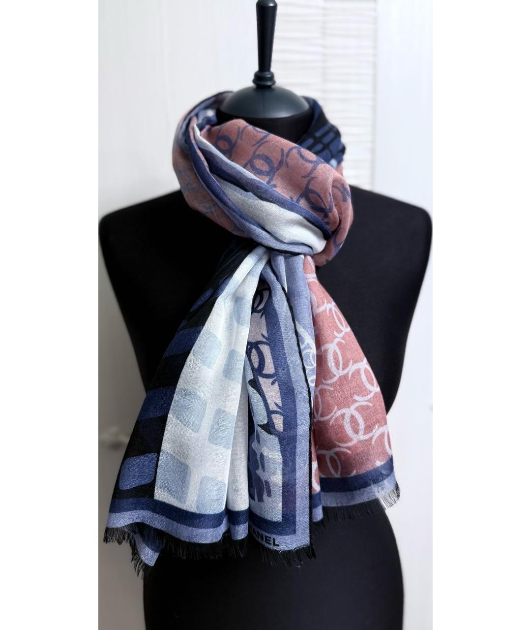 CHANEL Мульти кашемировый шарф, фото 9
