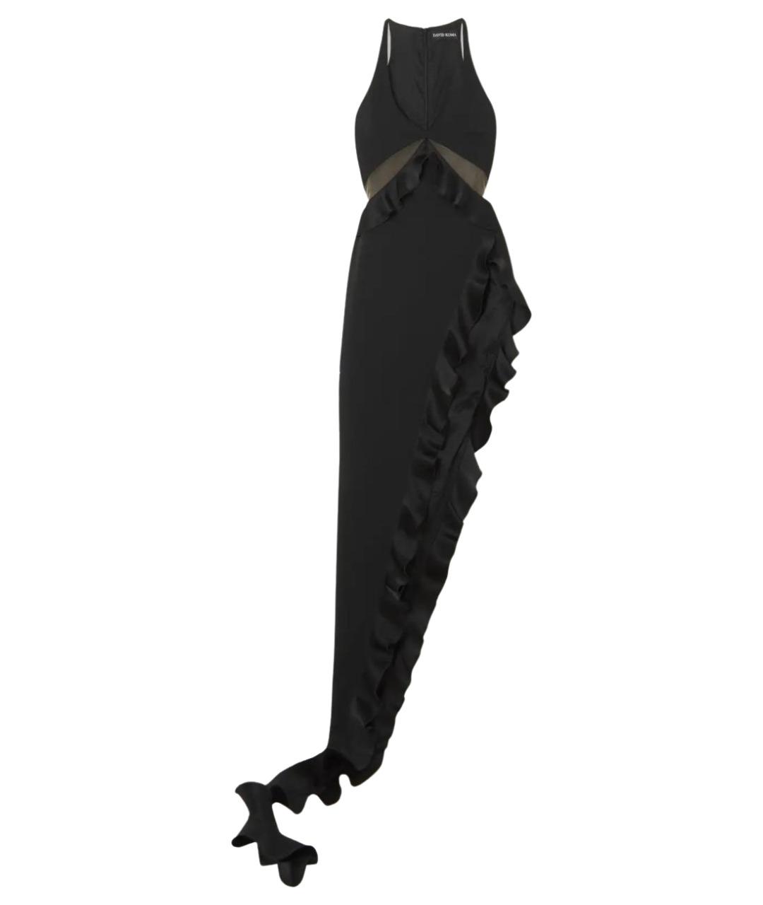 DAVID KOMA Черное вискозное вечернее платье, фото 1