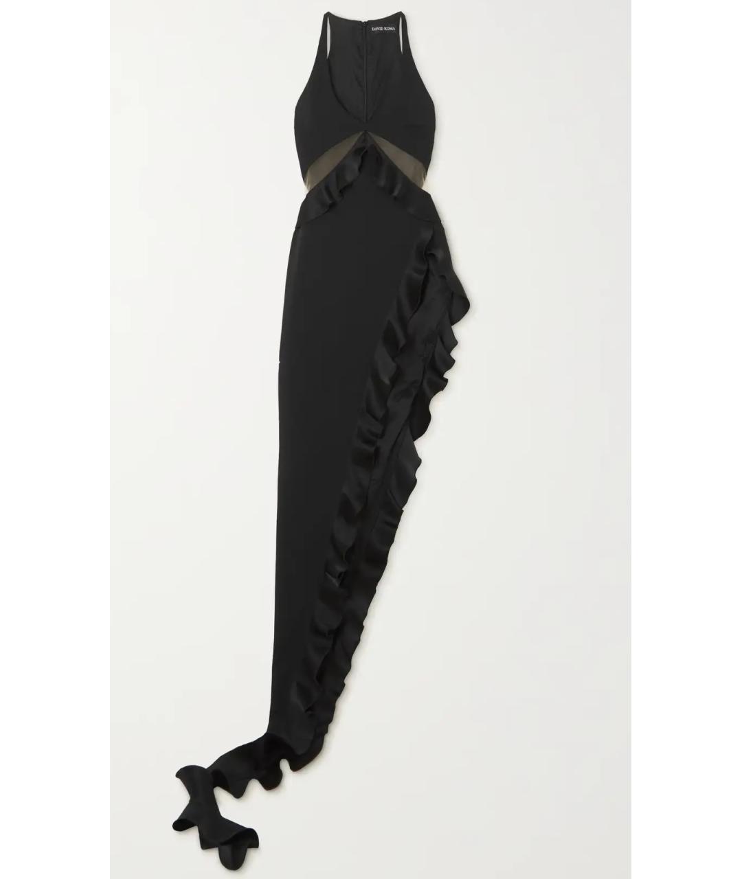 DAVID KOMA Черное вискозное вечернее платье, фото 9