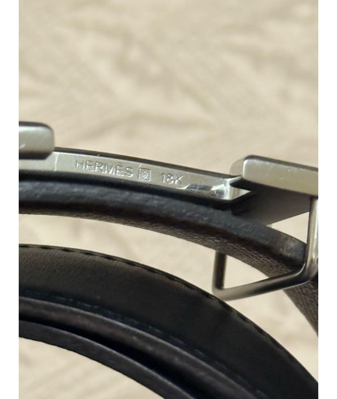 HERMES Черный кожаный ремень, фото 3
