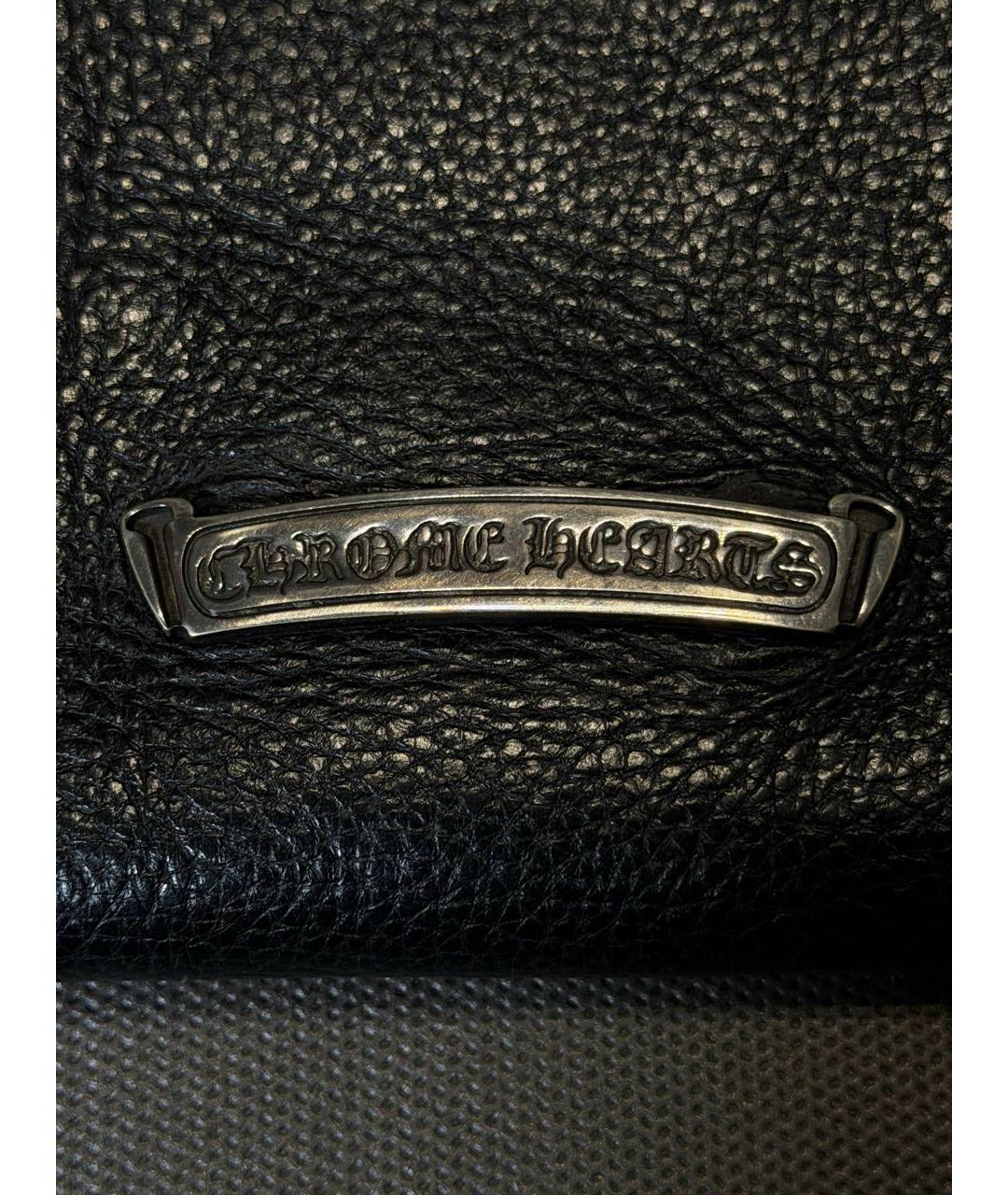 CHROME HEARTS Черная кожаная сумка через плечо, фото 5